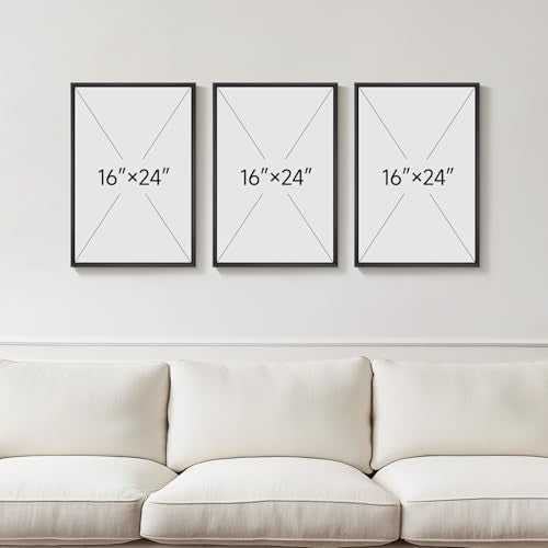 Framed Black and White Modern Abstract Wall Art (3 Count)