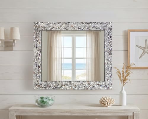 Handmade Blue & Silver Mosaic Wall Mirror