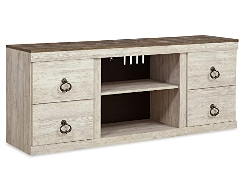 Willowton Farmhouse TV Stand with Fireplace Option Fits TVs up to 60”