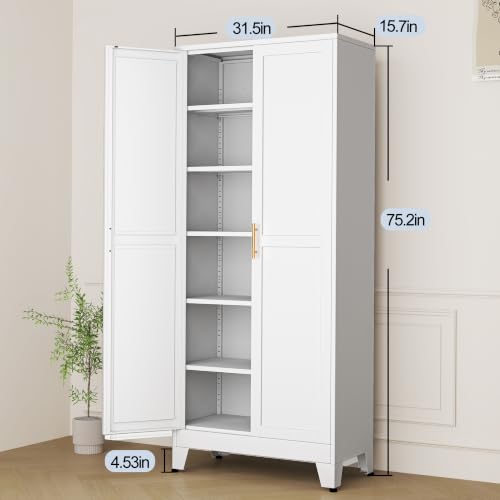 White Metal Storage Cabinet