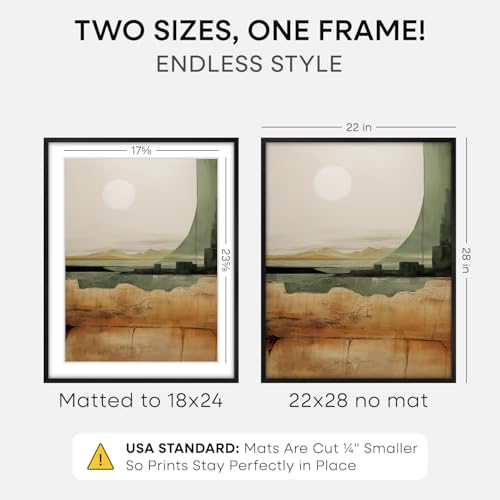 22x28 Black Oak Poster Frame
