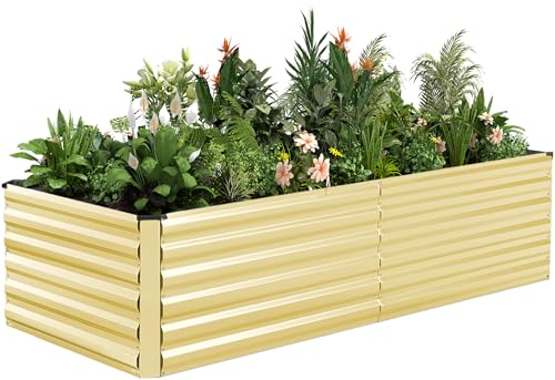 8x4x2ft Outdoor Metal Raised Garden Bed