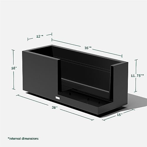Block Series Long Box Planter + Arrow Privacy Screen Set