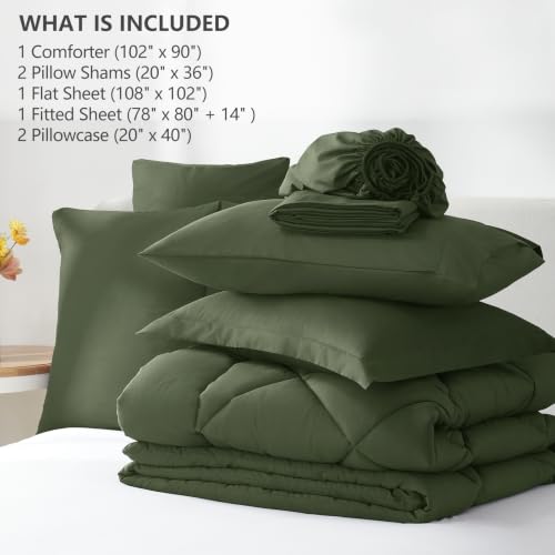 King Size Comforter Set Olive Green