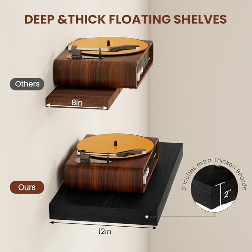 Deep Floating Shelves 36x12” Set of 2 (2 Count)
