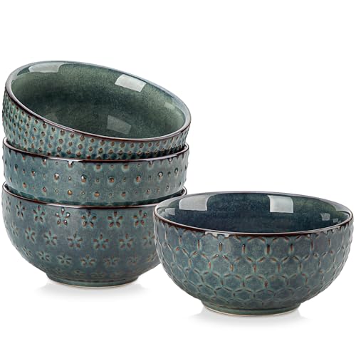 Cereal Bowls 30 Ounce Ceramic Green Soup Bowl for Kitchen (120 Fl Oz)