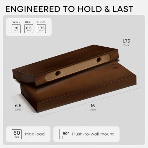 16 Inch Floating Shelves (3 Count)