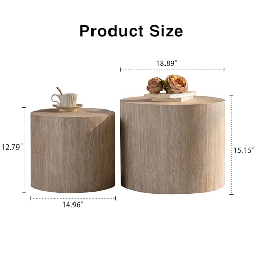 Nesting Round Coffee Table Set of 2 (2 Count)