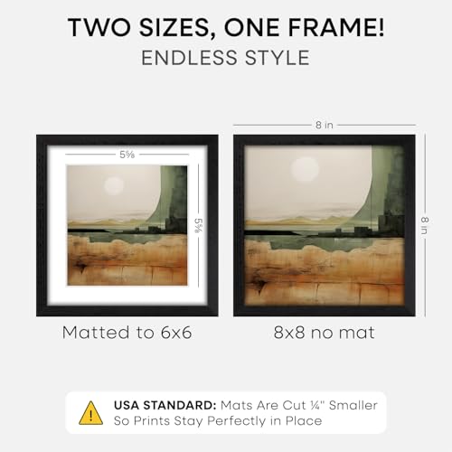 8x8 Black Oak Picture Frame
