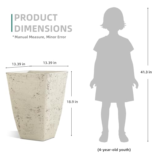 Autodaya Resin 19" Tall Planters Set of 2 Plant Pots (2 Count)