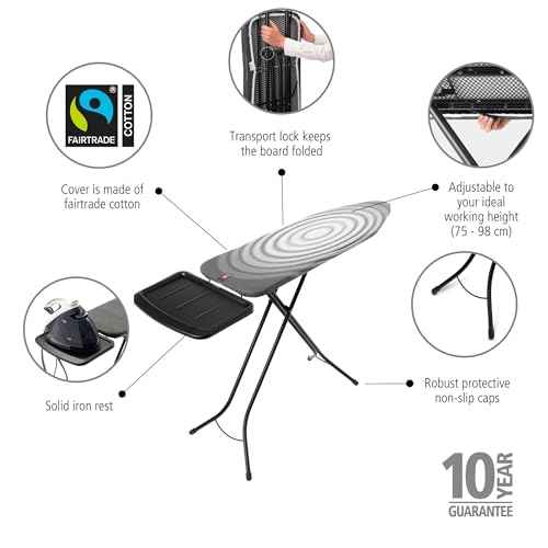 Comfort Ironing Board with Solid Steam Generator Rest