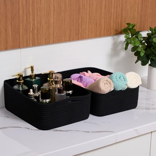 Large Shallow Organizing Baskets 15x11x5.1 Inches (3 Count)