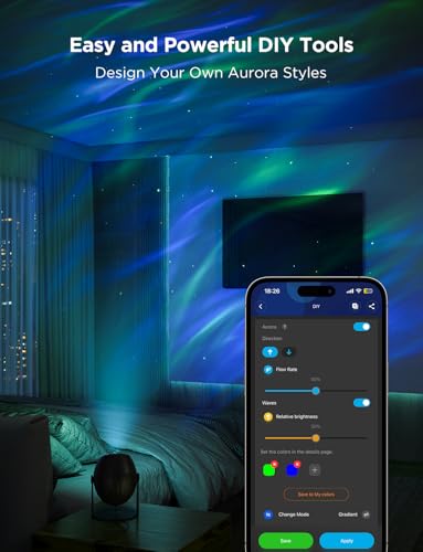 Star Light Projector with 3 Aurora Flowing Effects
