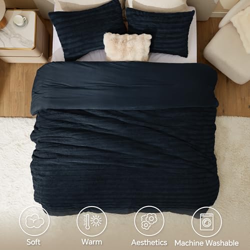 Faux Fur Queen Comforter Set