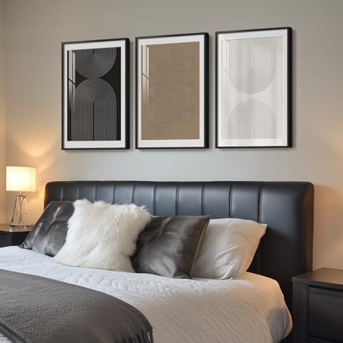 Framed Boho Neutral Abstract Wall Art Set (3 Count)
