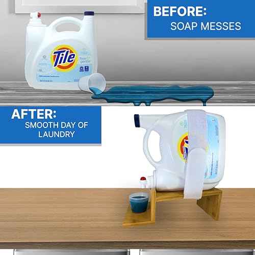 Liquid Laundry Detergent Holder Stand with Tray & Strap