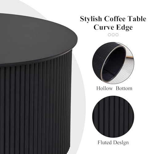 Fluted Round Nesting Coffee Table Set of 2 (2 Count)