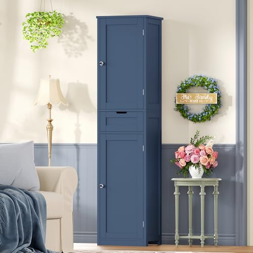 66.9" Tall Bathroom Storage Cabinet with 2 Doors & 1 Drawer