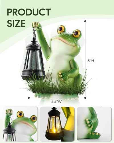 Solar Frog Garden Statue Light