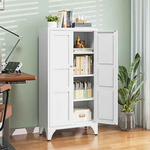 Metal Storage Cabinet with Doors and Shelves