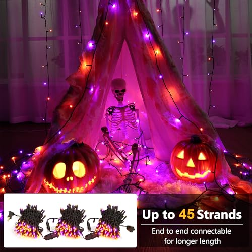 5MM Wide Angle Halloween Lights Purple Orange