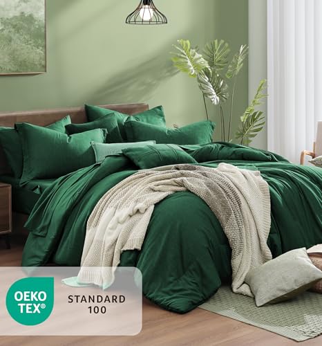 Full Size Comforter Set 7 Pieces Emerald Green Bed in a Bag