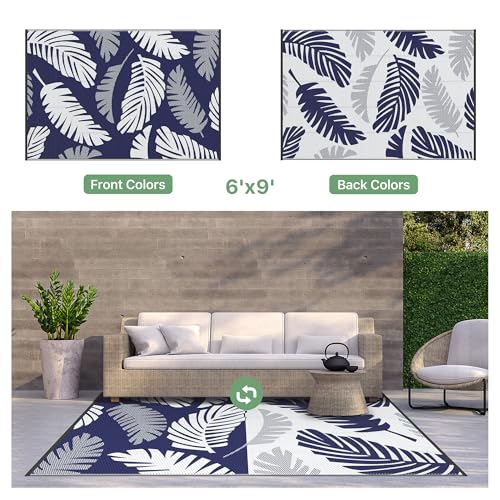 Outdoor Rug Waterproof Plastic Rugs for Patio (54 Sq Ft)