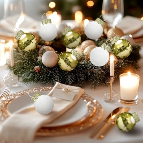 32 Pcs 1'' Mini Glass Christmas Ornament (32 Count)