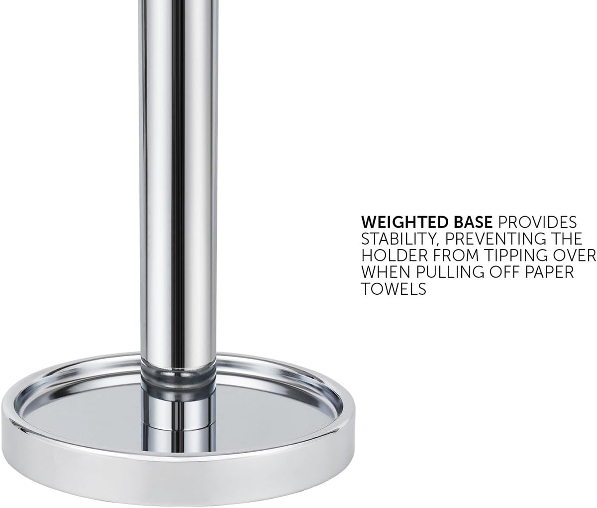 Ivilon Countertop Paper Towel Holder - Steady and Easy Tear - Fits All Paper Towel Rolls - Chrome