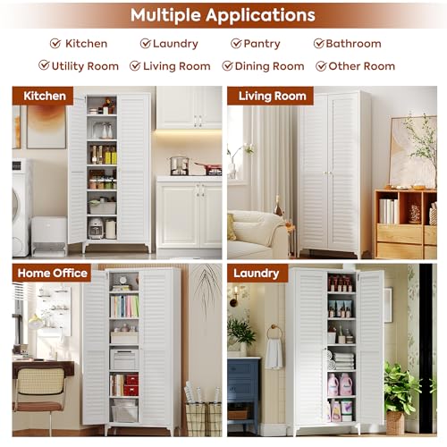 Metal Kitchen Pantry Cabinet with 2 Doors