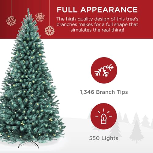 7.5ft Pre Lit Blue Spruce Christmas Tree