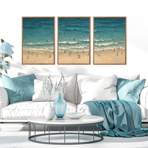 Summer Beach Framed Canvas Wall Art