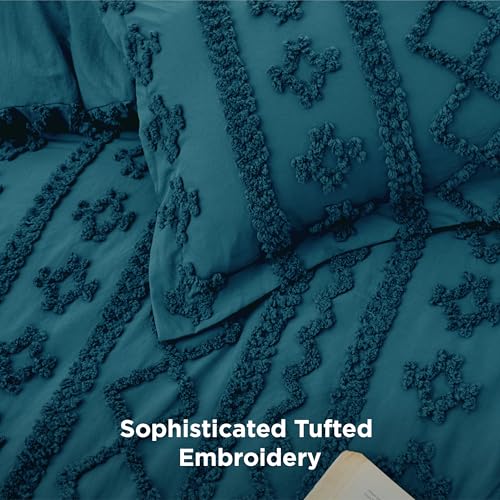Tufted Boho Comforter Set Queen Size