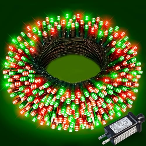 Red and Green Christmas Lights Outdoor