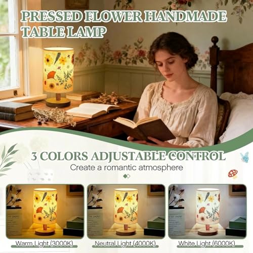Pressed Flower Vintage Table Lamp