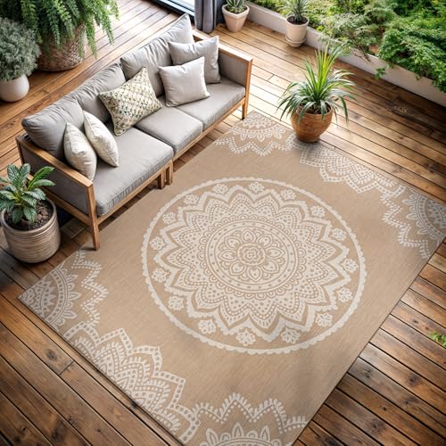 Outdoor Rug 10x14 Modern Area Rugs for Large Indoor and Outdoor Patios and Porches