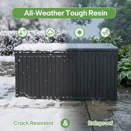 370 Gallon Extra Large Deck Box Waterproof