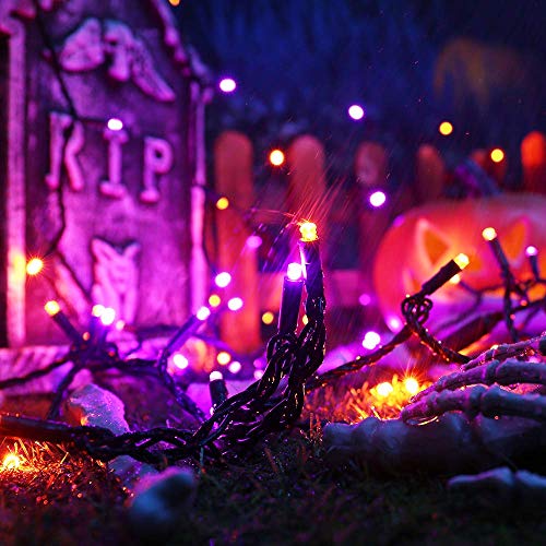 5MM Wide Angle Halloween Lights Purple Orange