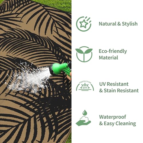Outdoor Rug Waterproof Plastic Rugs for Patio (80 Sq Ft)