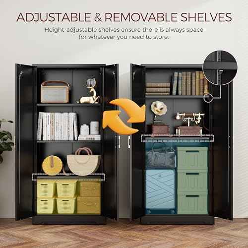 60" Tall Metal Storage Cabinet with Doors