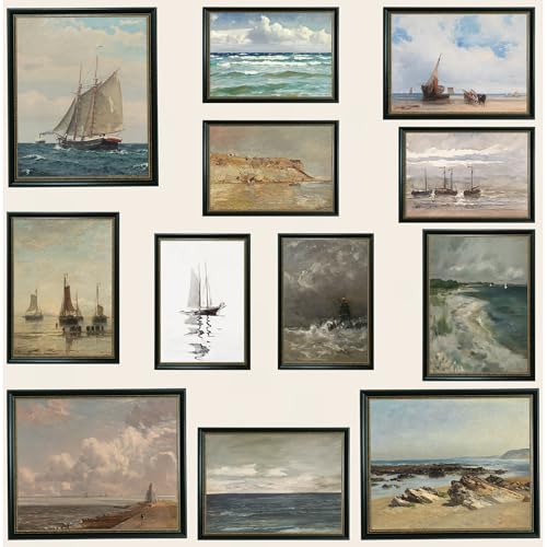 12 Pcs Unframed Vintage Coastal Art (12 Count)