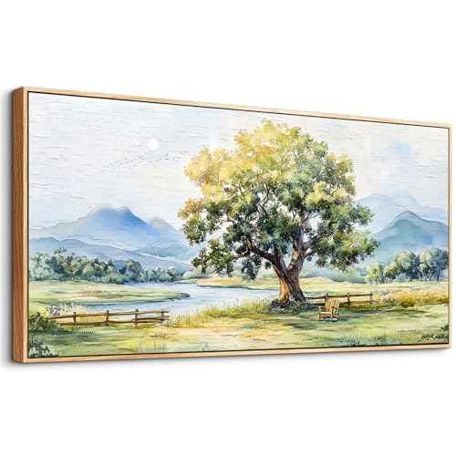 Large Canvas Wall Art For Living Room Wall Decor For Office Bedroom Hotel room Green Tree Ink