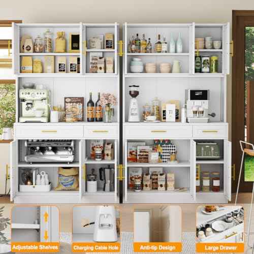 71" Metal Kitchen Pantry Cabinet