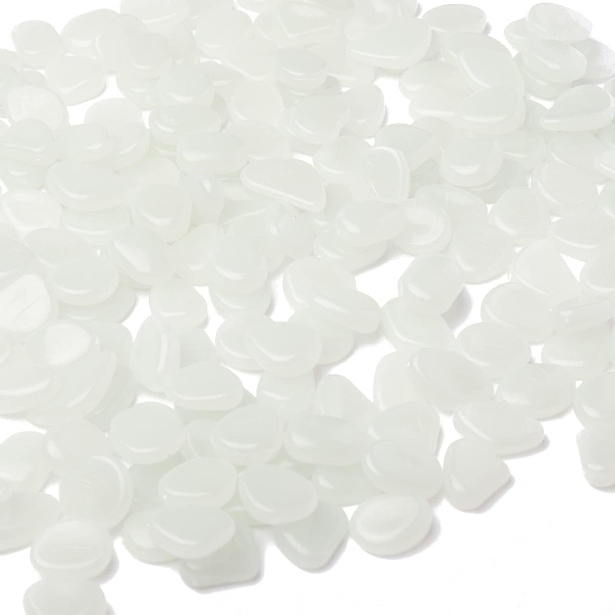 Oubest Glow in The Dark Pebbles/Glow Stones/Glowing Rocks Blue Decor for Garden/Fish Tank/Aquarium/Walkway/Driveway/Plant Pots/Bonsai (200, White)