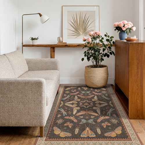 Brown Washable Area Rug for Living Room (24 Sq Ft)
