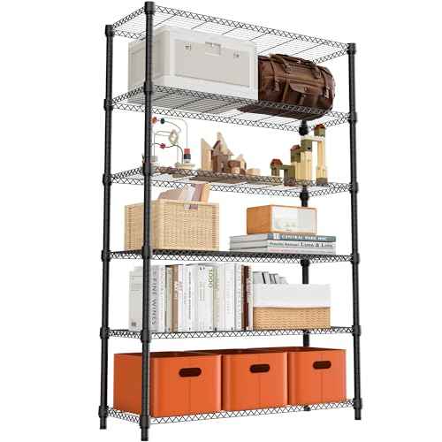 2100LBS 47.2" W 6 Tiers Shelf Storage Shelves Metal Shelving Unit Heavy Duty Garage Shelving Adjustable Wire Shelves for Pantry