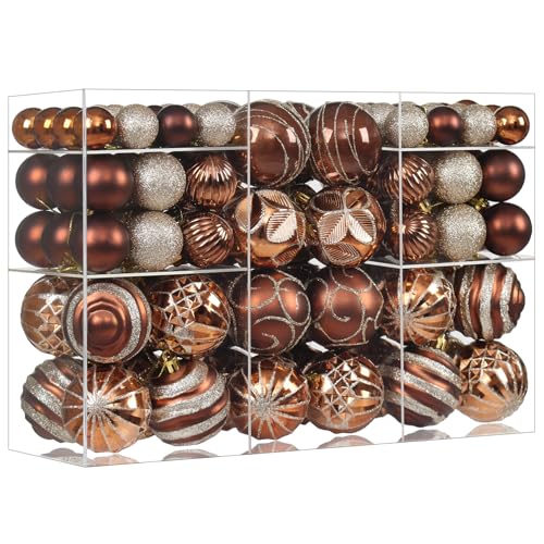 Brown and Gold Christmas Ornaments Set