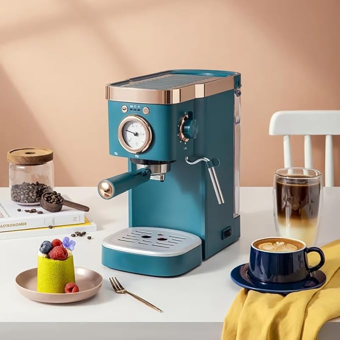 deluxe semi-automatic coffee maker with steam milk frother