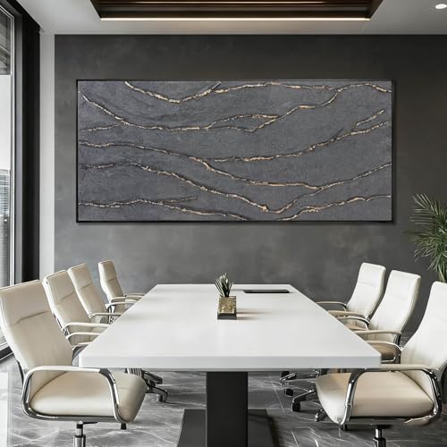 Contemporary Hand Painted Wall Art Line Wall Decor Abstract Canvas Painting 32"x70" Large Canvas Artwork for Living Room Kitchen Bedroom