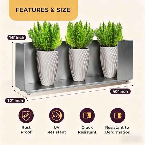 Corten Steel Style Planter Box 40Wx12Dx16H